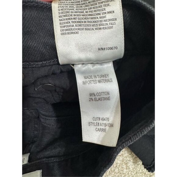 AGOLDE Shorts Women 25 Carrie Long Length Slim Denim Jean High Rise Washed Black - Picture 9 of 9